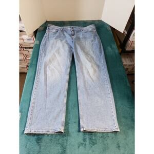 Gap Jeans Size 16 Womens Blue Stretch Denim Pants Baggy Mid Rise Straight